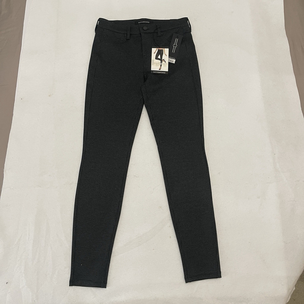 NWT LIVERPOOL Jeans Black/Gray Houndstooth Jacqueline Knit Skinny Leggings 4/27